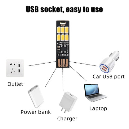 Touch Sensor USB LED Light Portable Mini 5V Dimmable Night Light for Power Bank Computer Laptop PC Book Reading Table Lamp