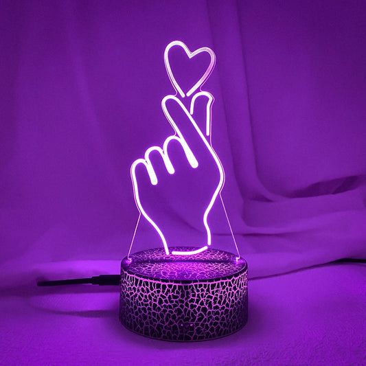 Newest Kid Light Night 3D LED Night Light Creative Table Bedside Lamp Romantic than heart light Kids Gril Home Decoration Gift